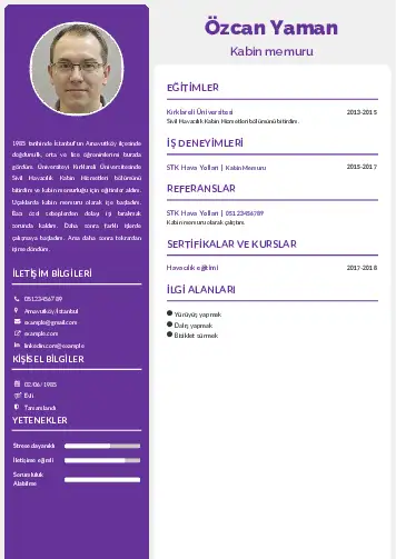 Hostes CV Örnekleri cv indir